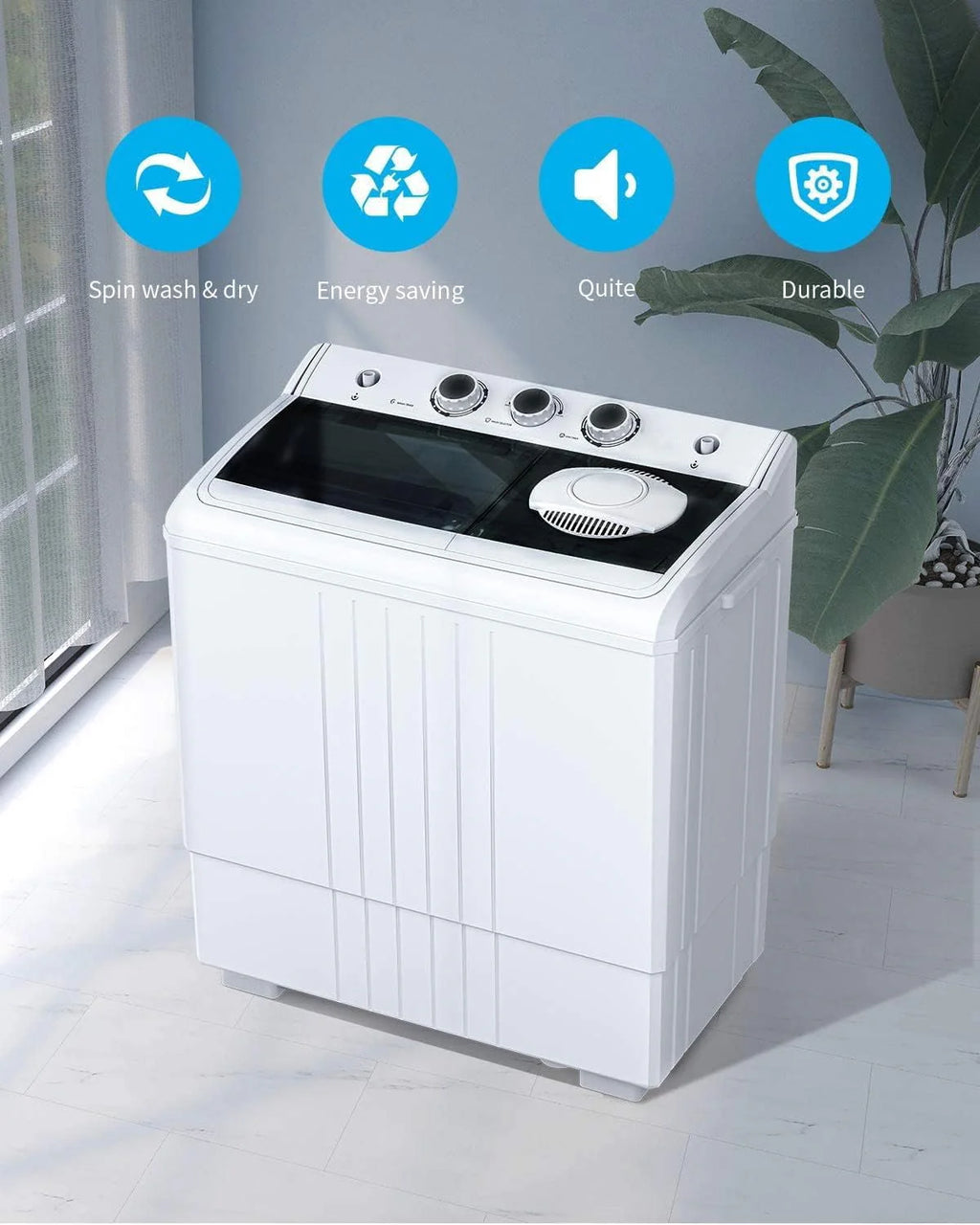 21LBS Portable Twin Tub Washer and Dryer Combo U730434