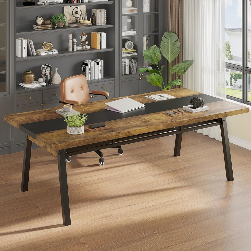 Brown 71-inch Rectangular Metal Frame Dining Table G780355