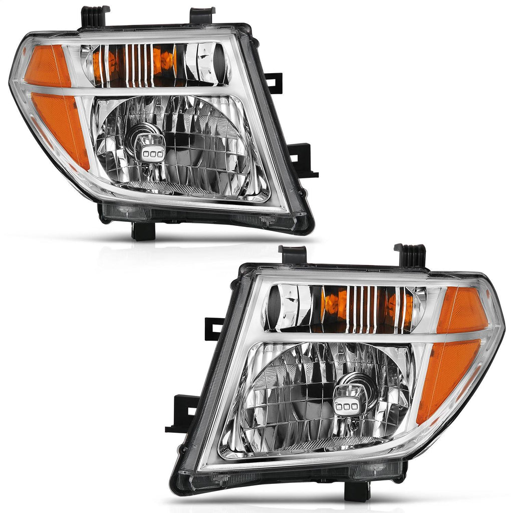 Chrome Housing Crystal Headlights with Light Bar I766