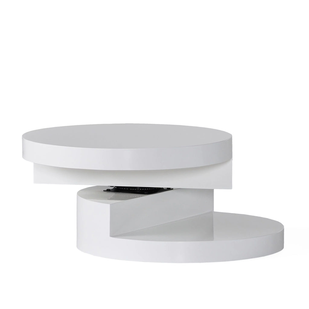 Glossy White Rotating Coffee Table B8947