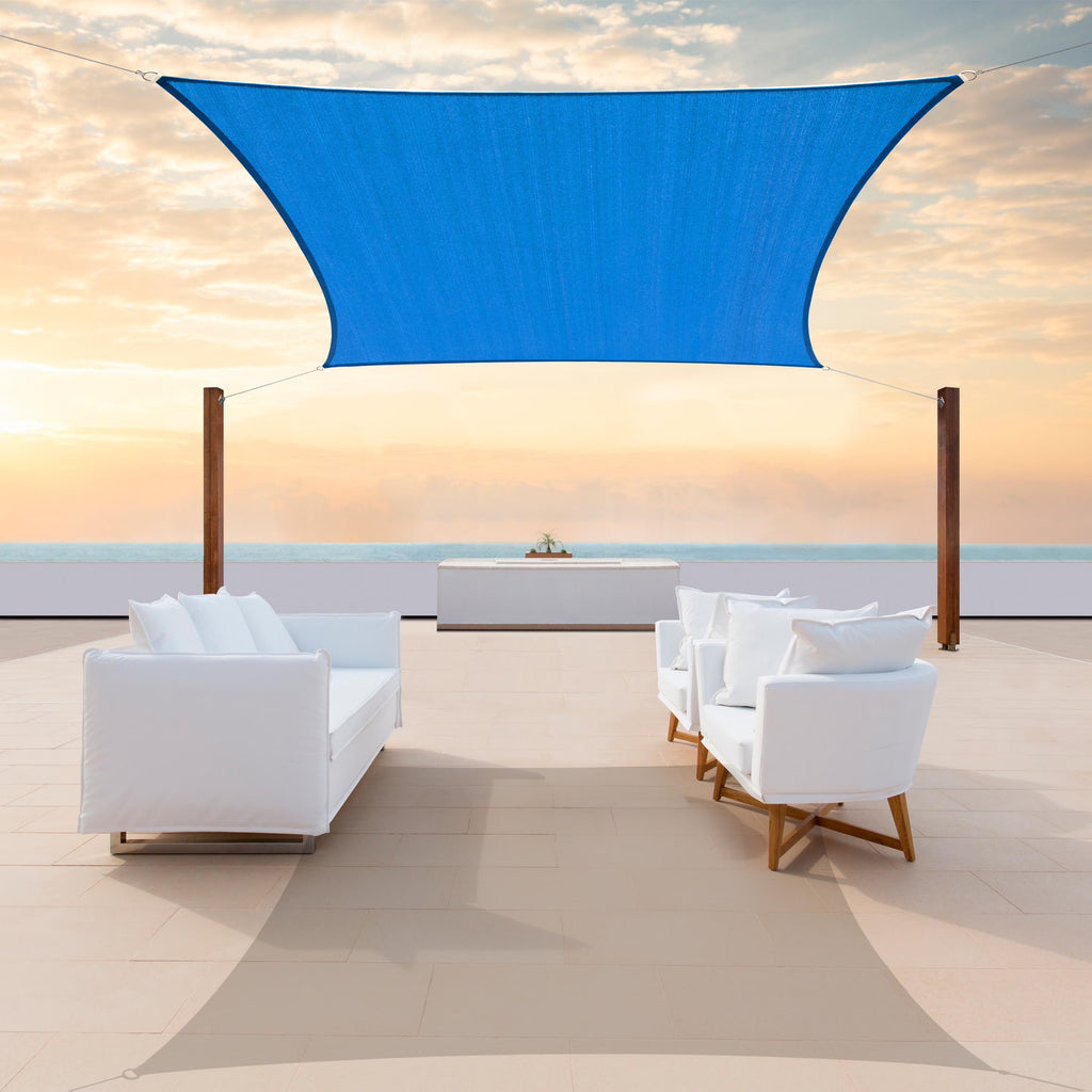 Blue 12' x 12' Square Sun Shade Sail Canopy Mesh Fabric O280162