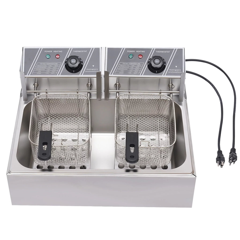 12L Stainless Steel Electric Deep Fryer 5000W Y59416