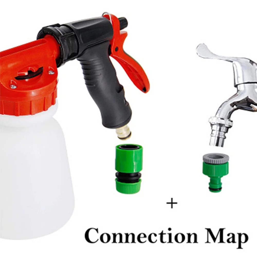 Foam Sprayer Nozzle Kit with 1 Liter Bottle Universal Connectors I530