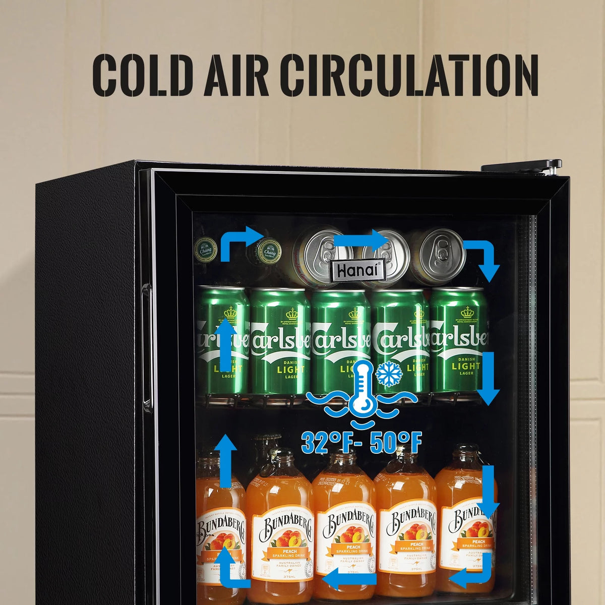 Beverage Refrigerator Cooler 60 Cans 1.7 Cu.ft Mini Fridge Glass Door S645