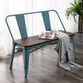 Metal Bench with Wood Seat F4968