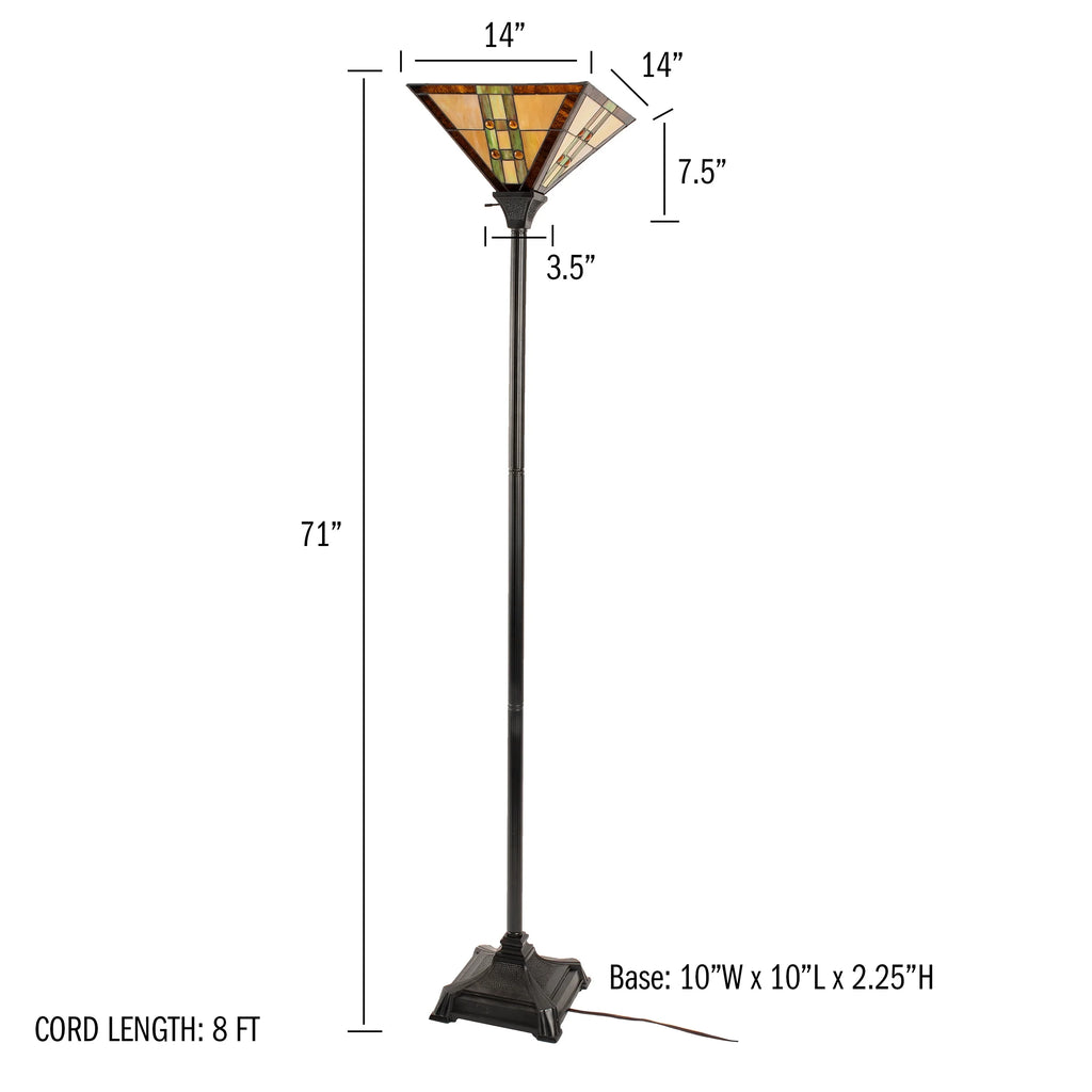 Tiffany Style Floor Lamp with LED Bulb V684