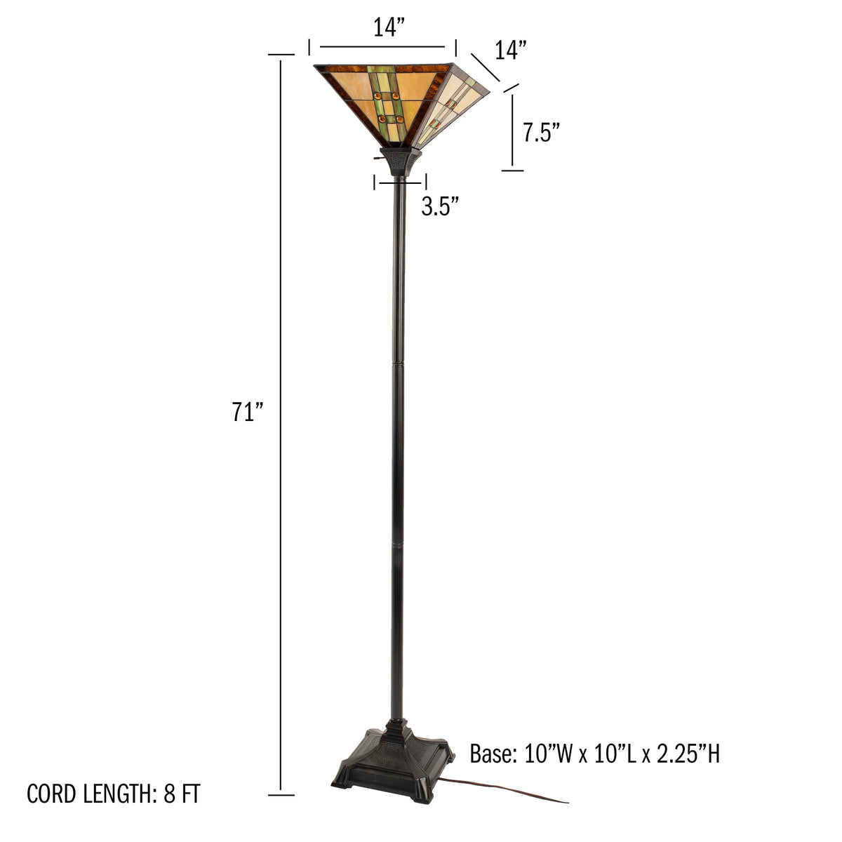 Tiffany Style Floor Lamp with LED Bulb V684