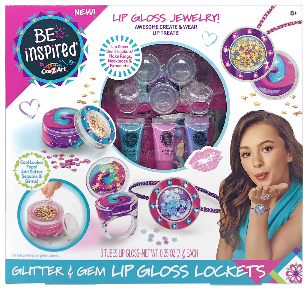 Glitter & Gem Lip Gloss Lockets Multicolor Craft Kit R264