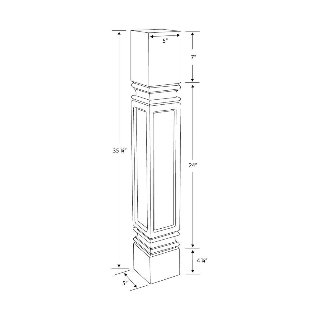 Unfinished Solid Hard Maple Kitchen Island Leg A721