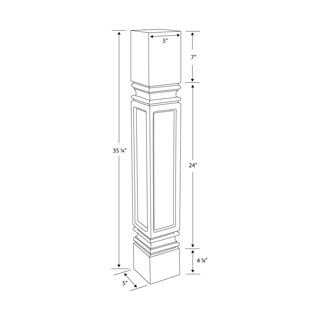 Unfinished Solid Hard Maple Kitchen Island Leg A721