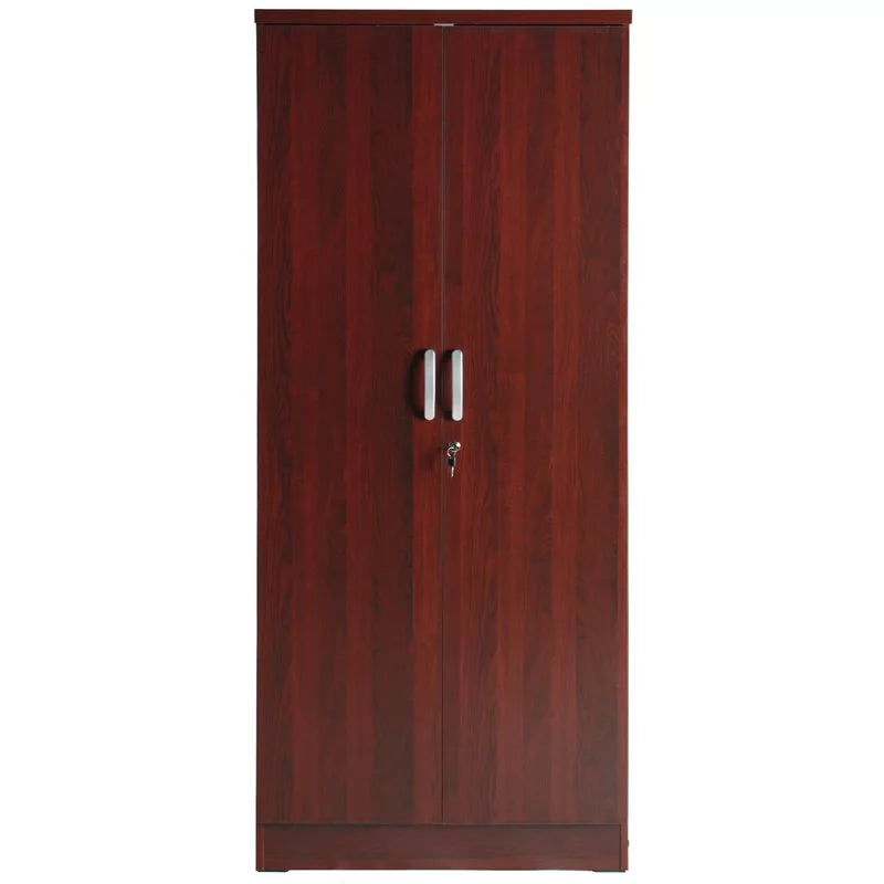 Queen Bed and Armoire Wardrobe Cabinet Set A681