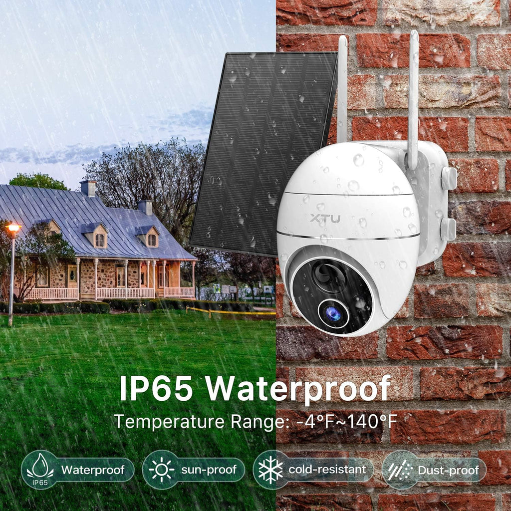 Solar Security Cameras Wireless Outdoor Rechargeable Battery WiFi Camera with Night Vision Motion Detection G4527