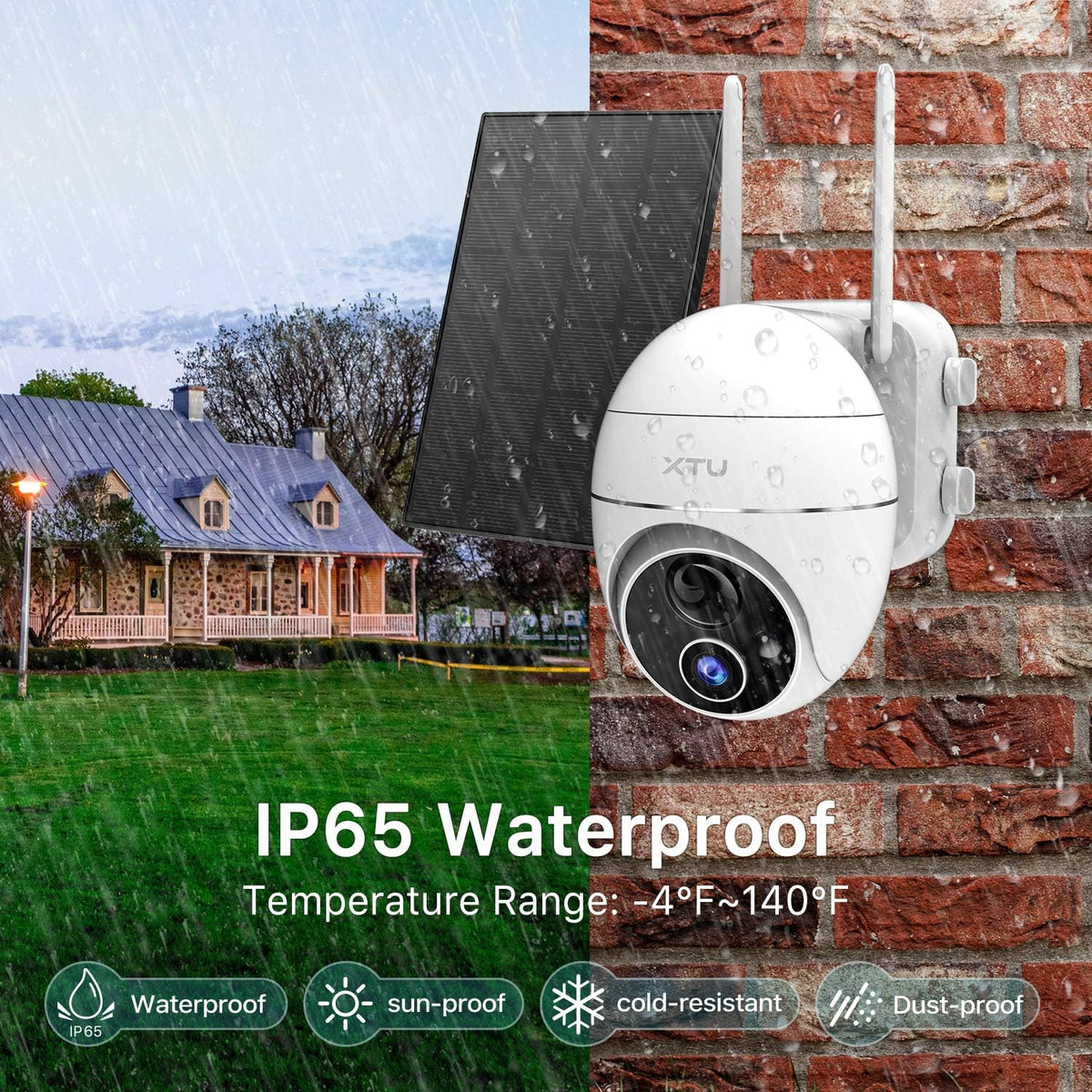 Solar Security Cameras Wireless Outdoor Rechargeable Battery WiFi Camera with Night Vision Motion Detection G4527
