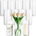 Glass Cylinder Vases Set of 12, Clear Flower Vase, 6in W8499