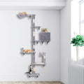 Wall Mounted Cat Climber Set with Scratching Post, Platforms, Dangling Balls, Condo P768673