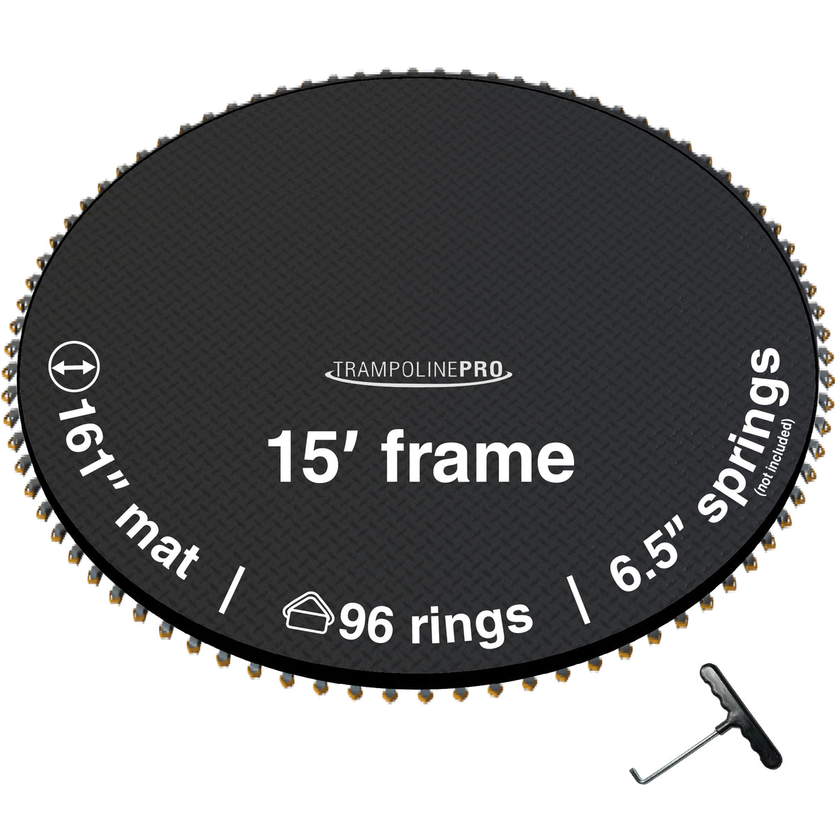 15' Round Trampoline Jumping Mat with 96 Rings M604