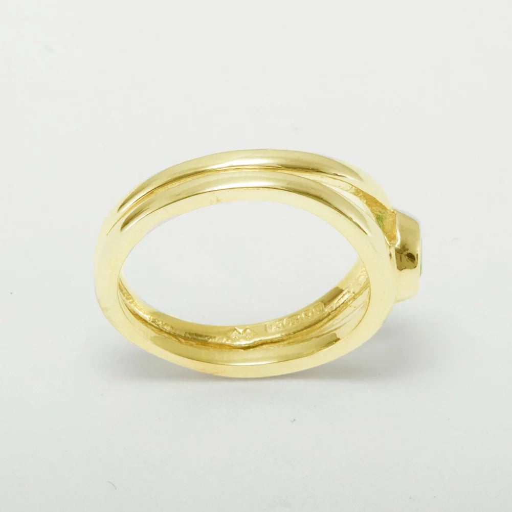9k Yellow Gold Emerald Solitaire Engagement Ring N378