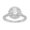 14 Karat White Gold Round Halo Moissanite Engagement Ring G7173