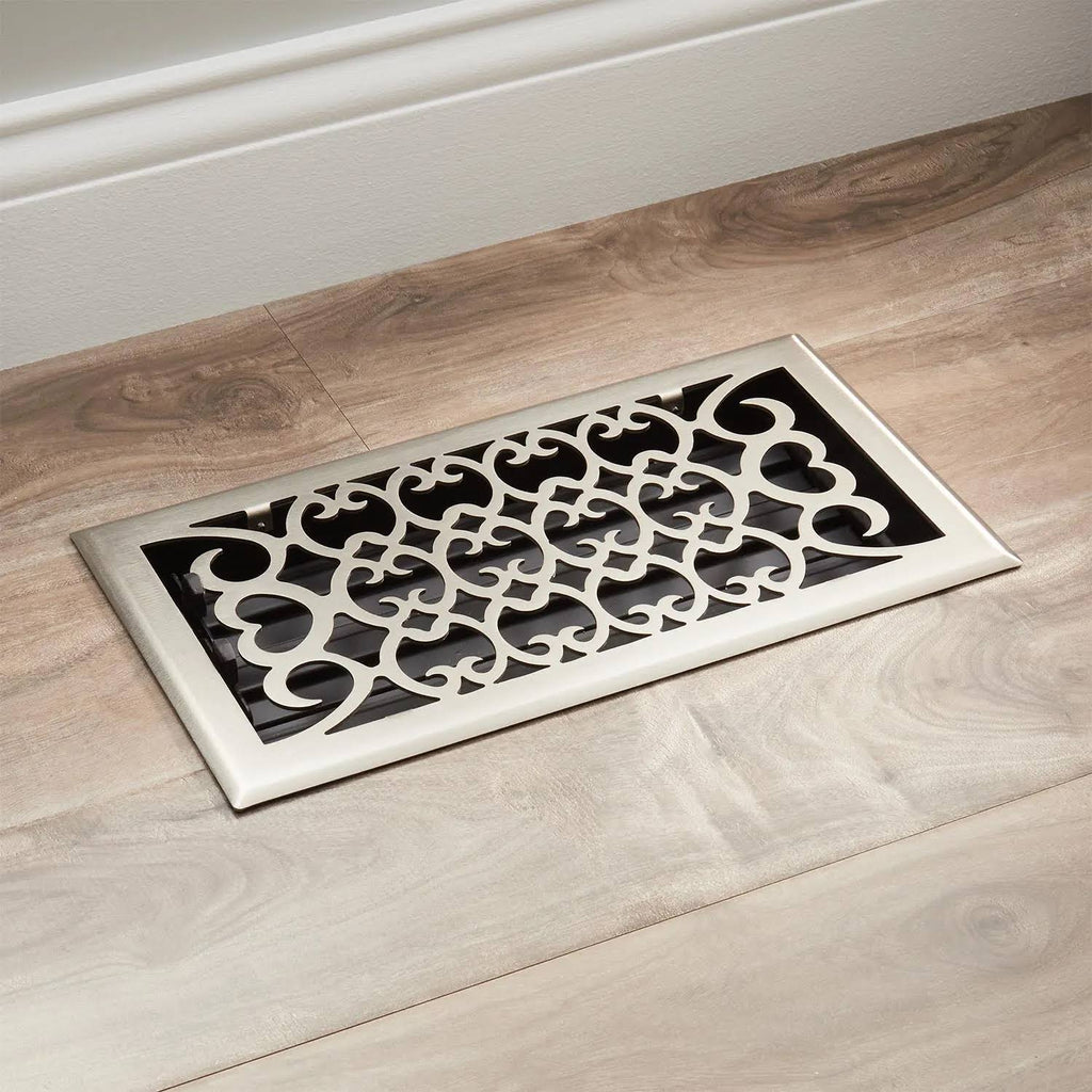 Steel Floor Register Antique Brass P115
