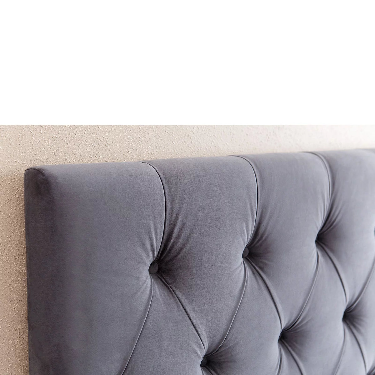 Velvet Upholstered Headboard Full/Queen Gray B7051