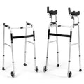 Folding Height Adjustable Walking Frame with Armrest Y711