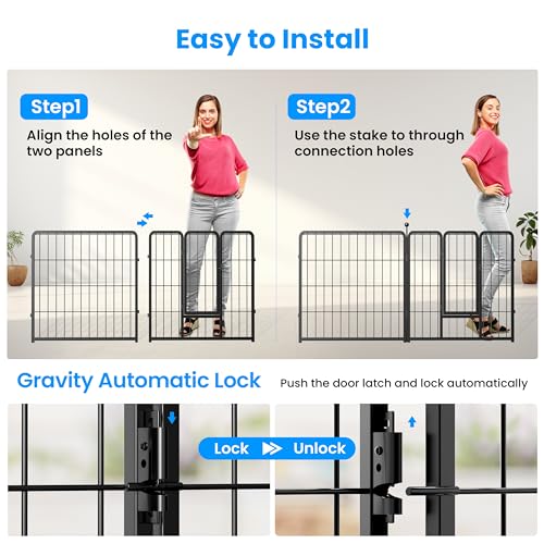 Portable 32" Height 8 Panels Heavy Duty Dog Playpen A105358