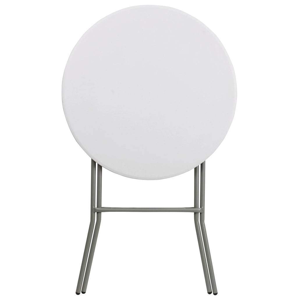 2.6-Foot Round Granite White Plastic Folding Table K611