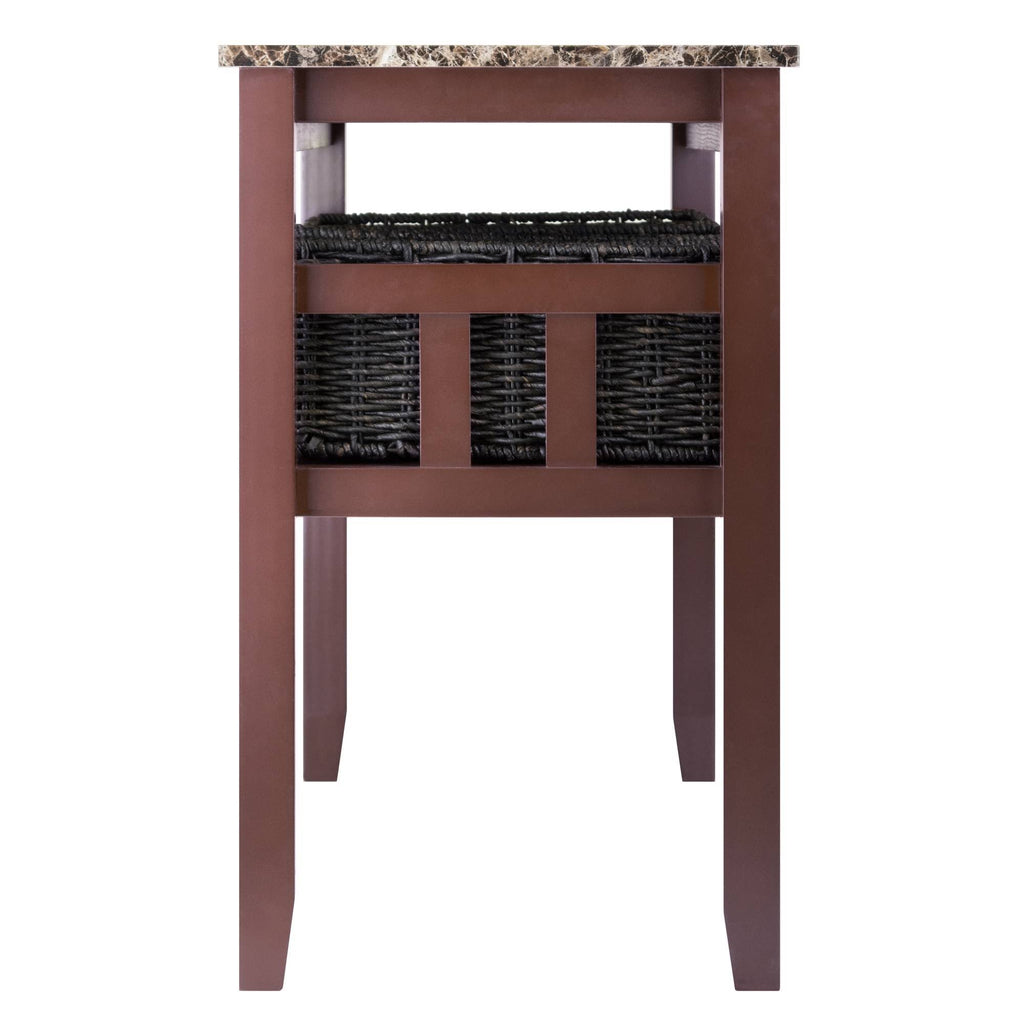 Faux Marble Console Table with 3 Baskets H316599