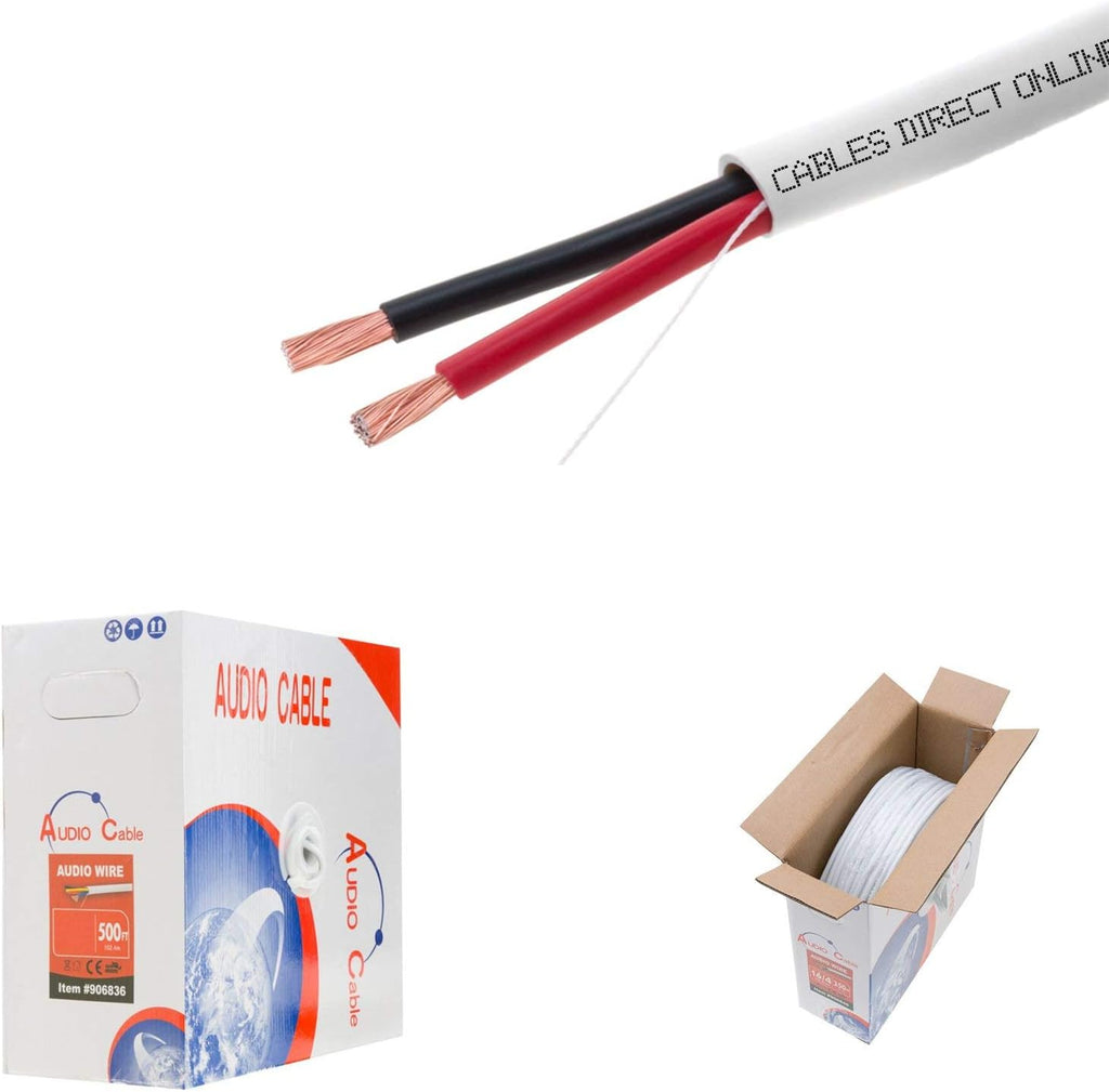 100ft 18AWG 2 Conductors CL2 Rated Speaker Cable Wire, Pull Box, Pack of 2 H722099