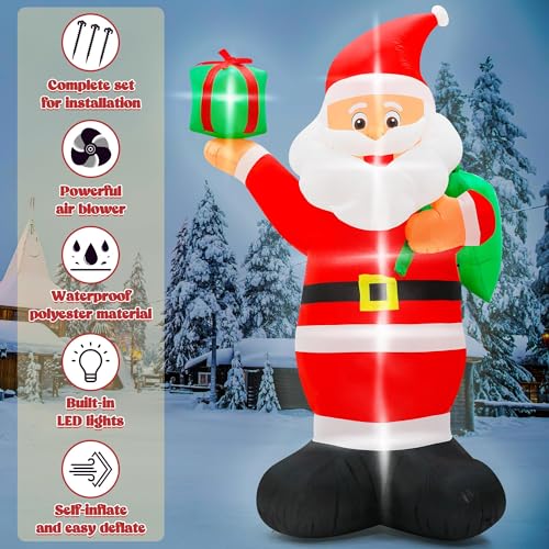 15FT Inflatable Santa Claus with 8pcs LED W354