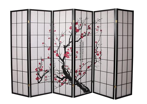 Black 4-Panel Freestanding Room Divider H238775