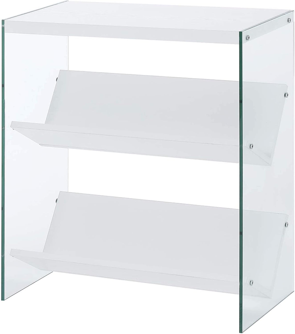 Weathered Gray Glass Bookcase B705