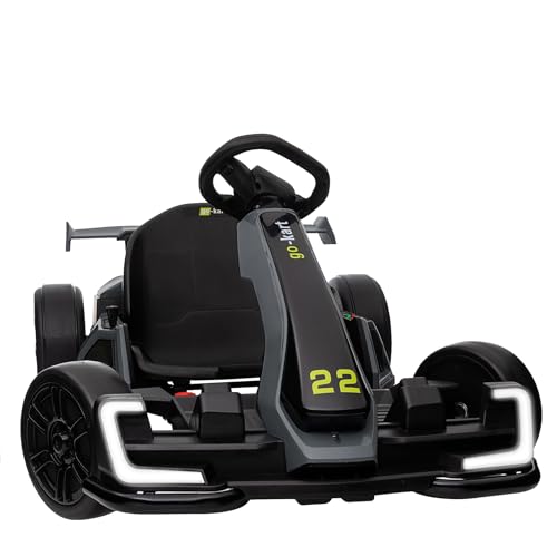 Blue Electric Drift Kart Car with Adjustable Seat, 24V, 4 Speed Mode, 300W Motor, 8.5 MPH Q72614