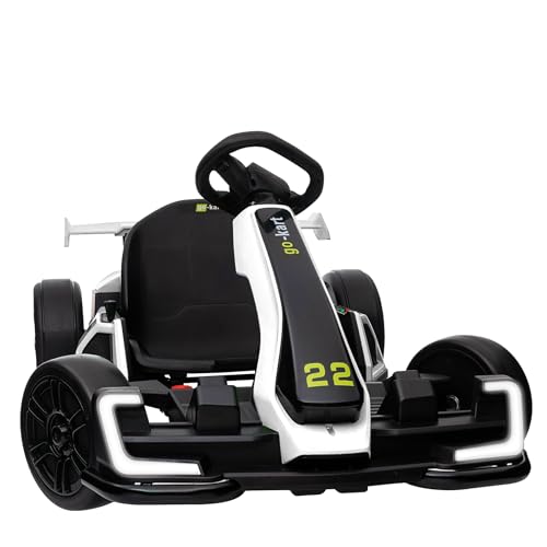 Blue Electric Drift Kart Car with Adjustable Seat, 24V, 4 Speed Mode, 300W Motor, 8.5 MPH Q72614