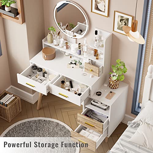 Vanity Mirror with Lights and Table Set S89369