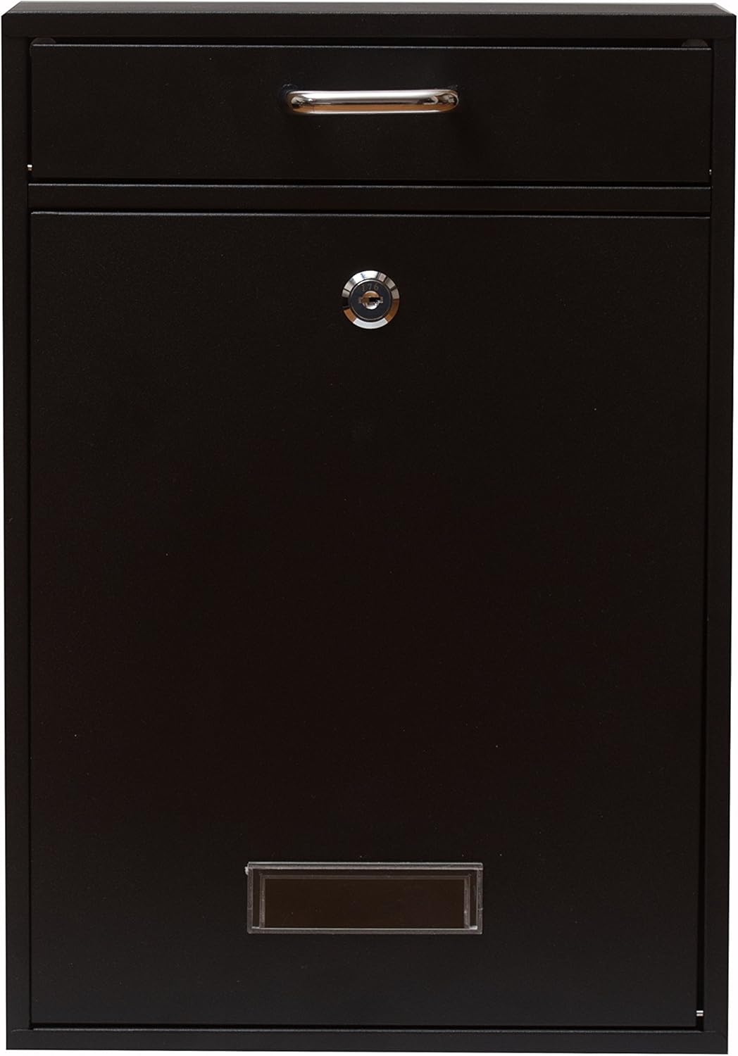 Wall Mounted Locking Vertical Dropbox Mailbox, Galvanized Steel G97130