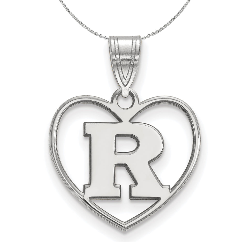 Sterling Silver Initial R Heart Necklace - 24 Inch K144