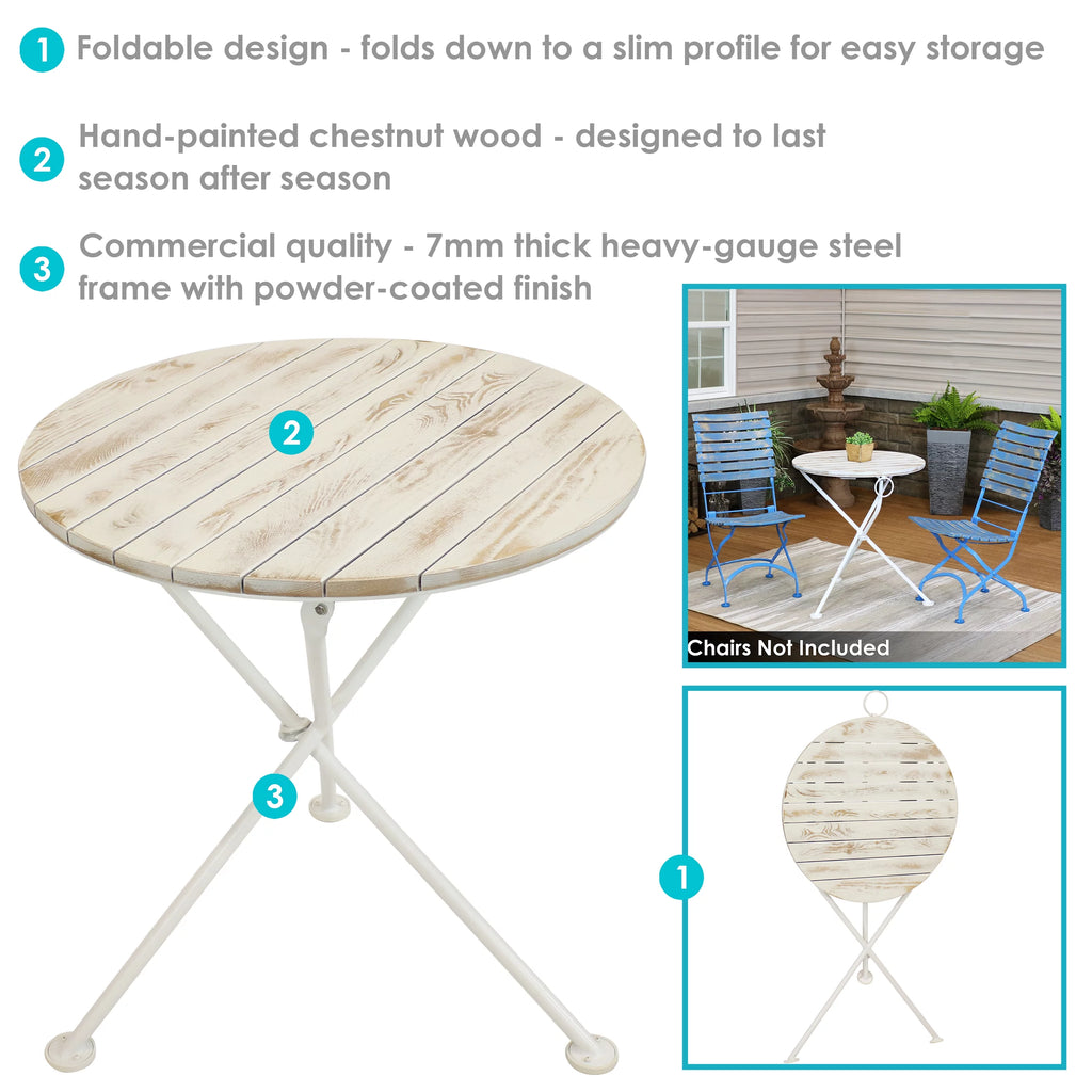 Chestnut Wood Folding Round Bistro Table I5275