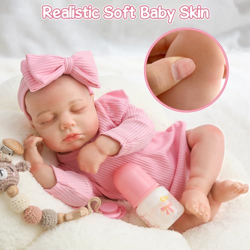 18 Inch Sleeping Baby Doll with Magnetic Pacifier F98255