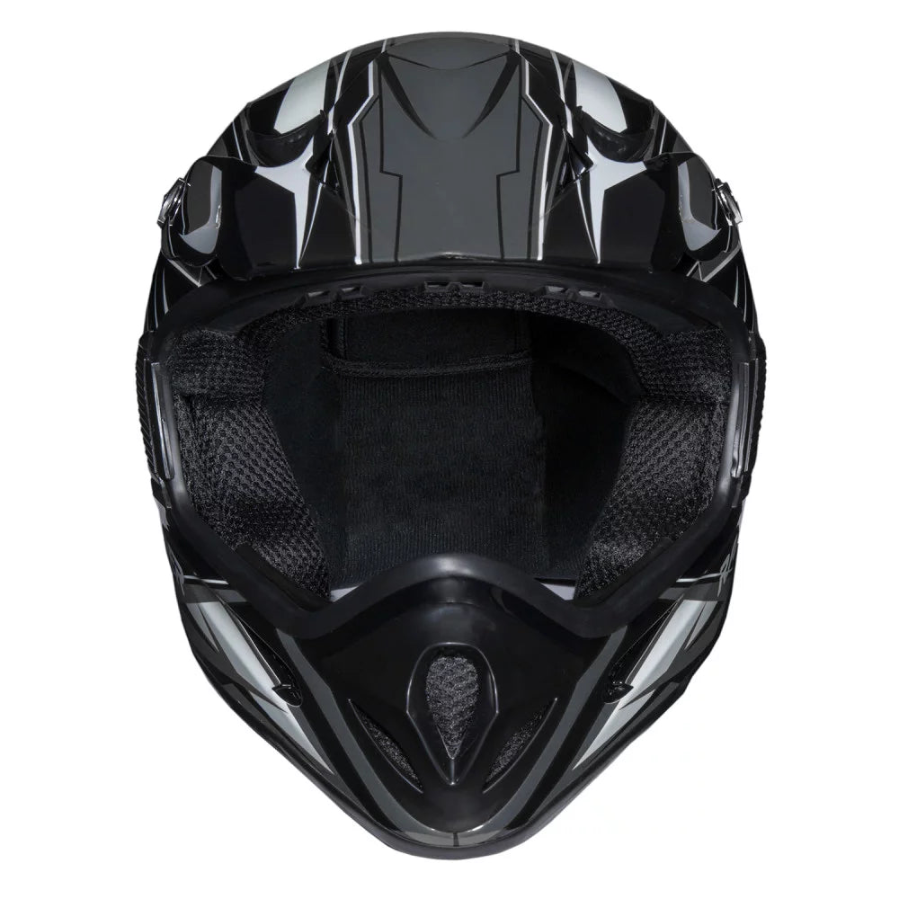 Open Face Helmet DOT Approved Black/Silver M M273