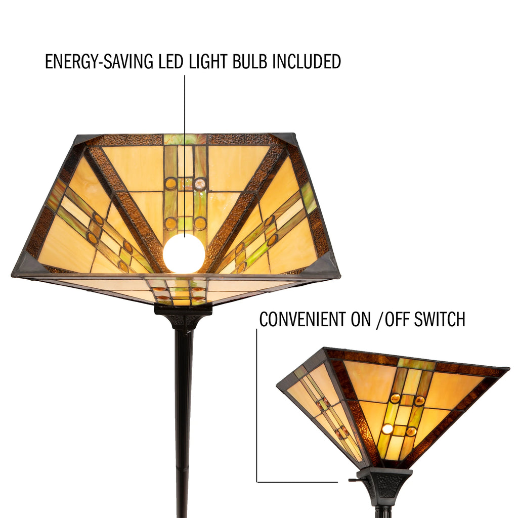 Tiffany Style Floor Lamp with LED Bulb V684