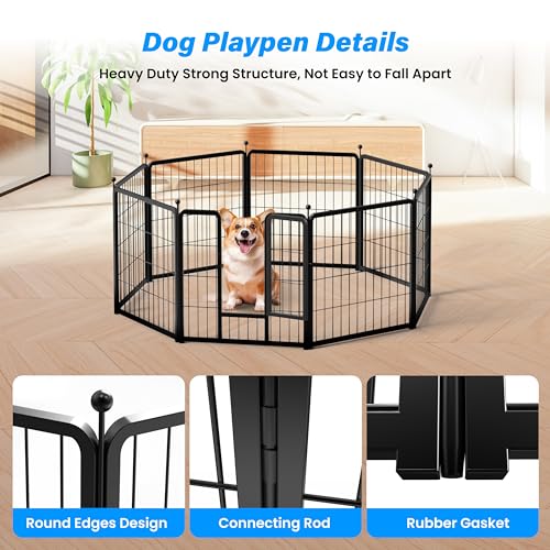 Portable 32" Height 8 Panels Heavy Duty Dog Playpen A105358