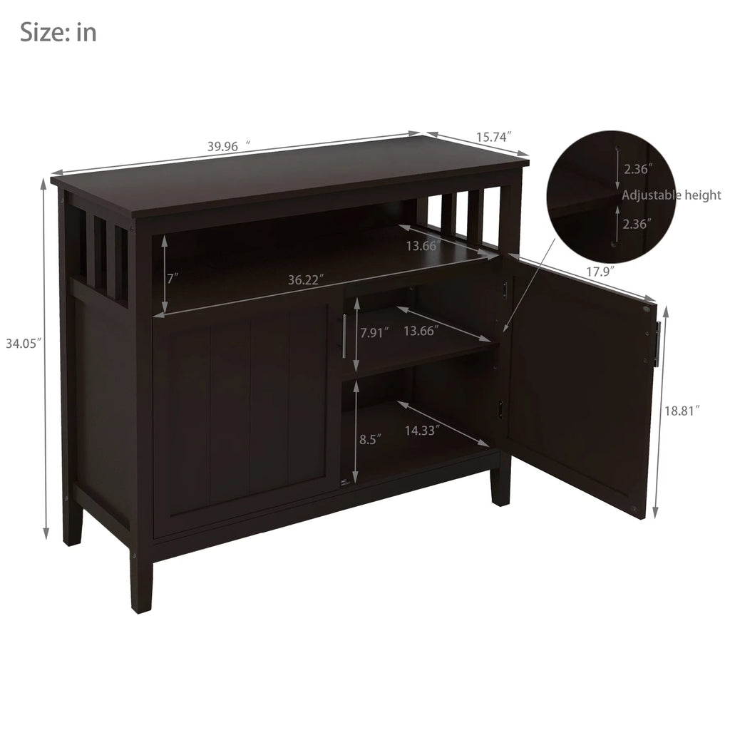 Brown Kitchen Storage Sideboard and Buffet Server Cabinet W614435
