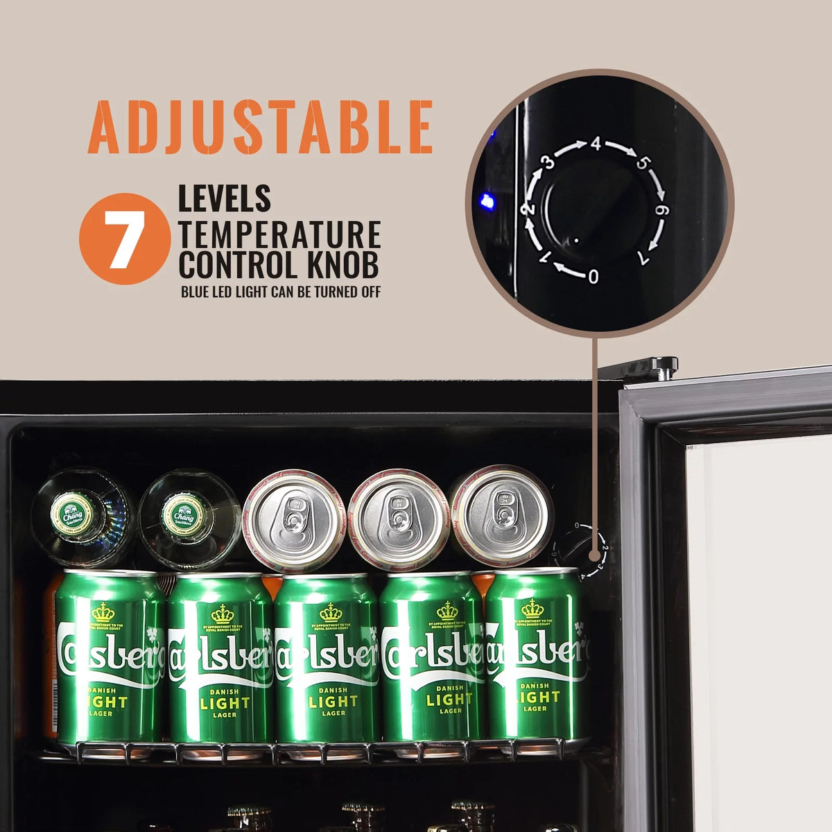 Beverage Refrigerator Cooler 60 Cans 1.7 Cu.ft Mini Fridge Glass Door S645