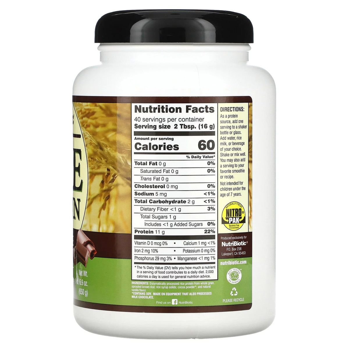 Rice Protein Chocolate 1 lbs 6.9 oz Pack of 4 C5512