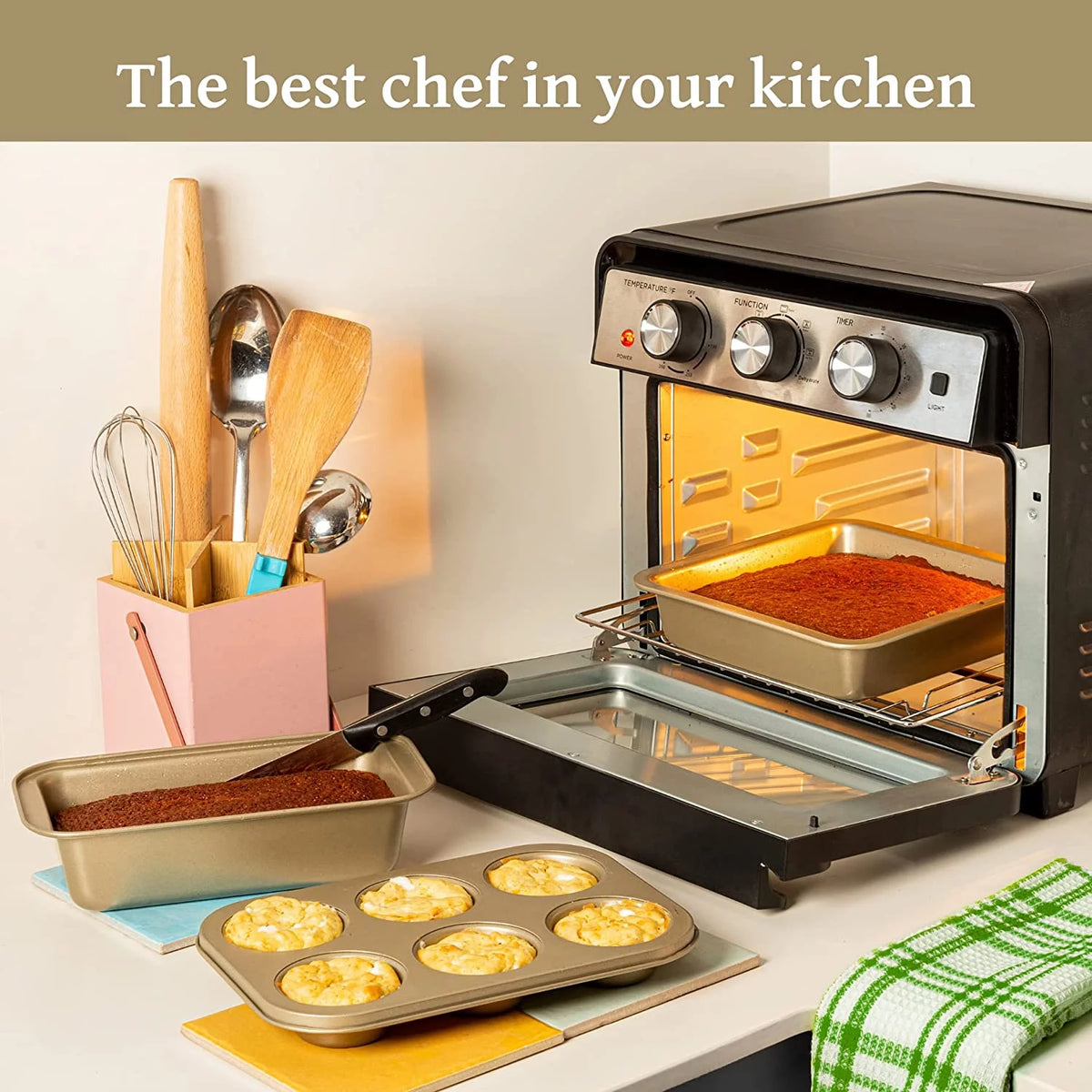 6-in-1 Air Fryer Toaster Oven 23 Quart Black Convection Oven G961590