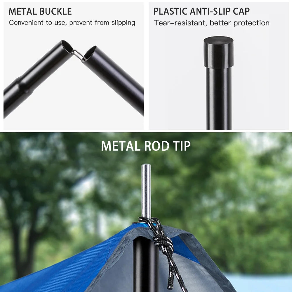 2 PCS/Set Outdoor Tent Canopy Poles Support Rods Awning Frames Accessories H4535
