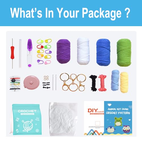 Crochet Starter Kit with Crochet Hooks, Yarn, Markers and Supplies Z7925
