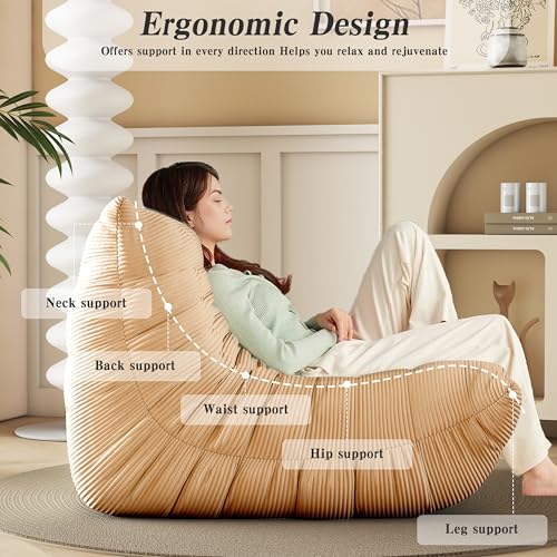 Yellow Memory Foam Bean Bag Chair D24196