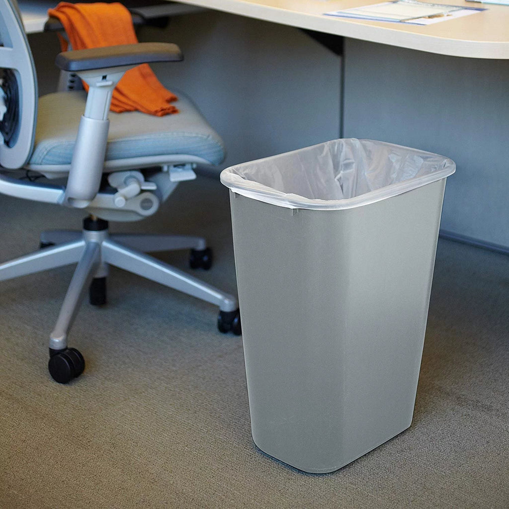 10 Gallon Gray Plastic Wastebasket Z574111